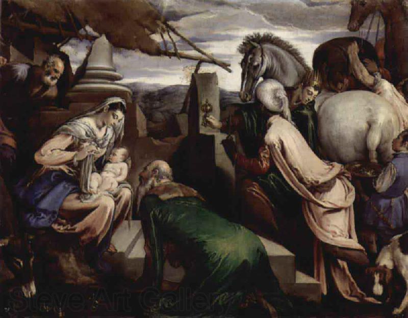 Jacopo Bassano Anbetung der Heiligen Drei Konige Germany oil painting art